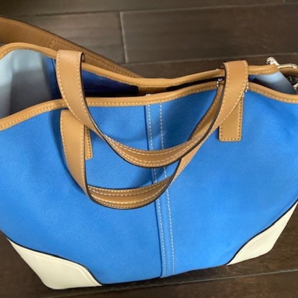 Coach White and blue Canvas Bag - Picture 3 of 4